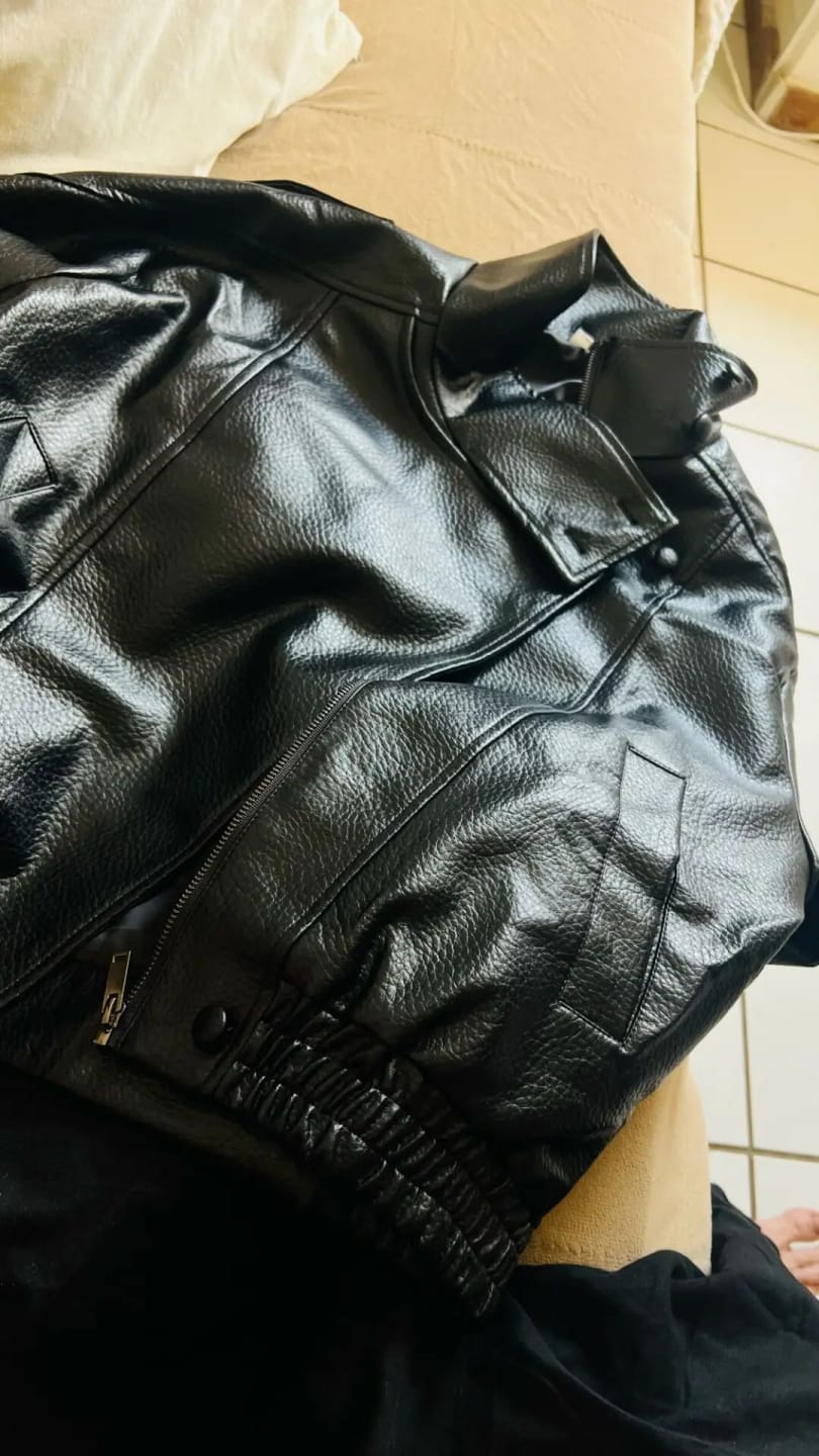 Customer photo review of Bianca Asymmetric Button Pocket Jacket