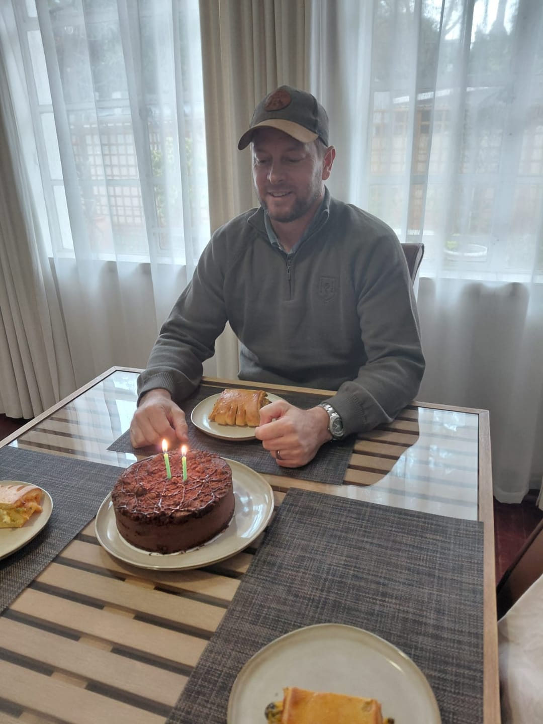 Customer photo review of 100% Merino Wool 1/4 Zip Knitwear Olive