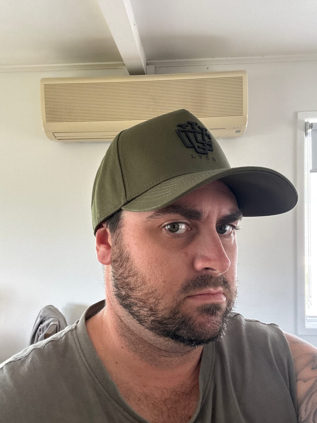 Customer photo review of LVCO "Khaki Green/Black" A-Frame Snapback