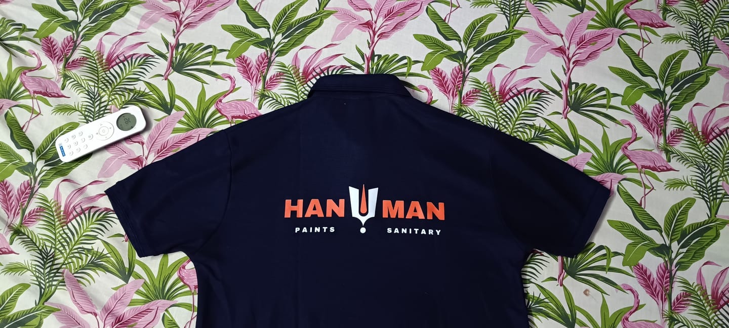 Customer photo review of Customized Polo T-Shirt With Your Company Logo | Order Logo Printed Tees | PrintMine.in