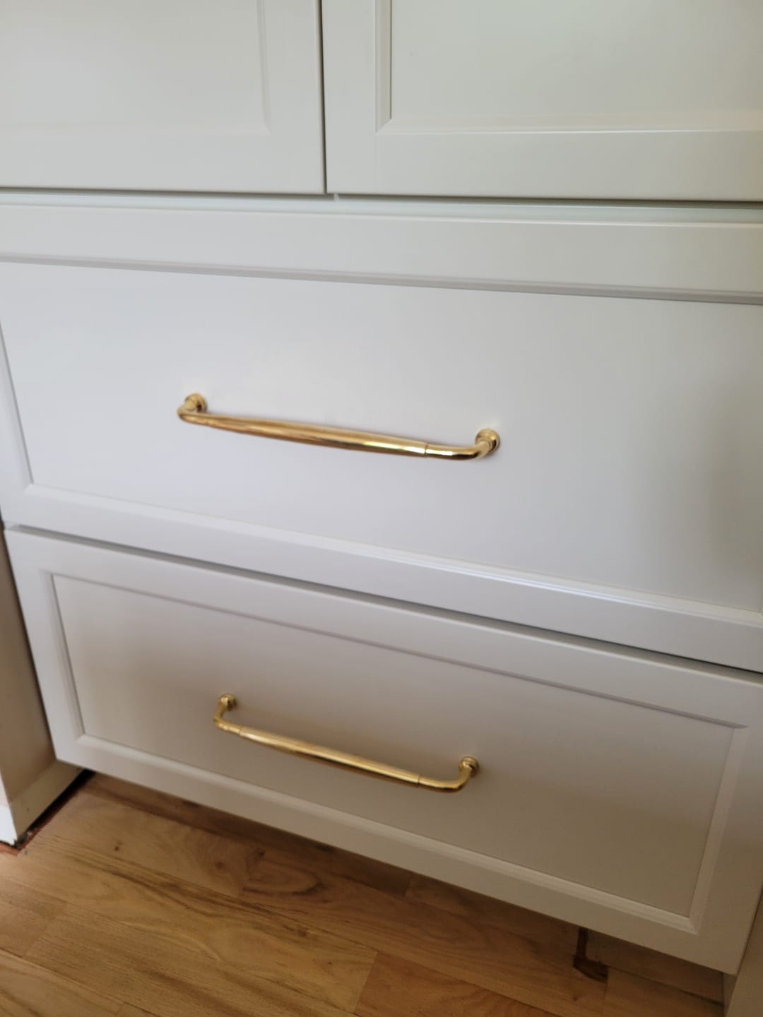 Customer photo review of Classic Cabinet Pulls with Backplate - Unlacquered Brass Polished