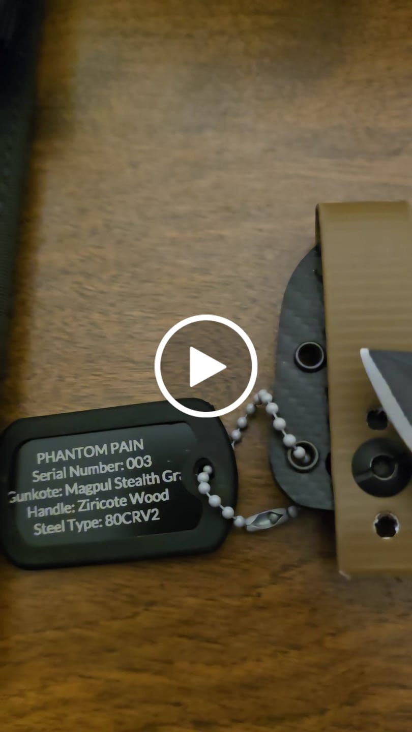 Customer video review of Severed Metal Works Phantom Pain 3.7" Fixed Blade – 80CrV2, Harpoon Back, Kydex Sheath – Made in USA