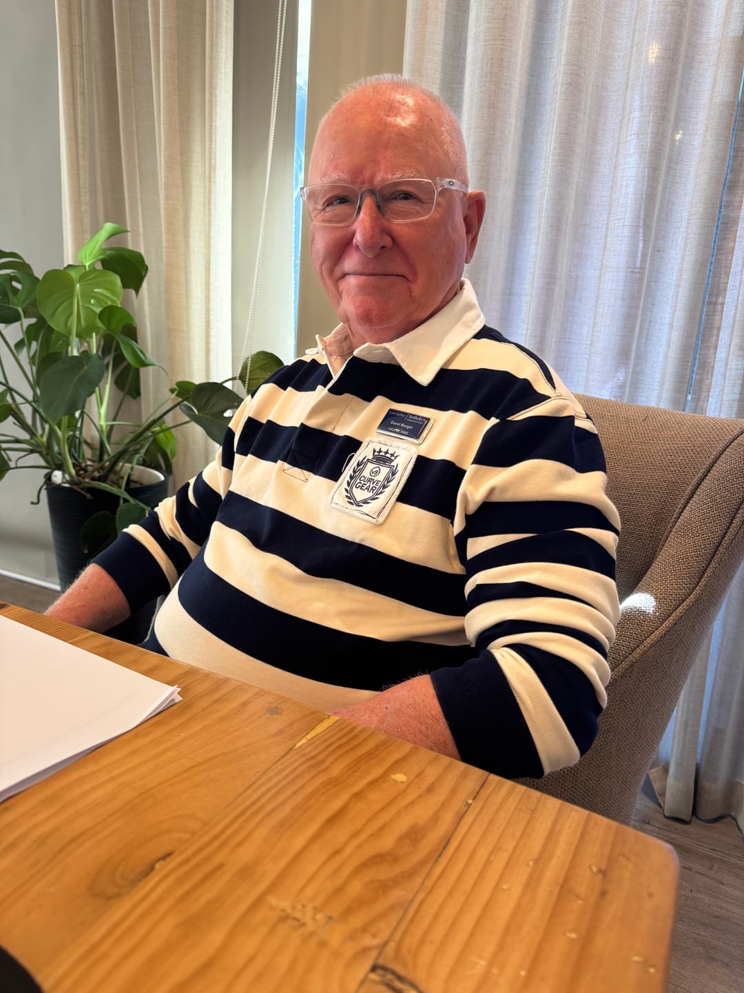 Customer photo review of Hero Rugby Polo Navy & Cream Stripe