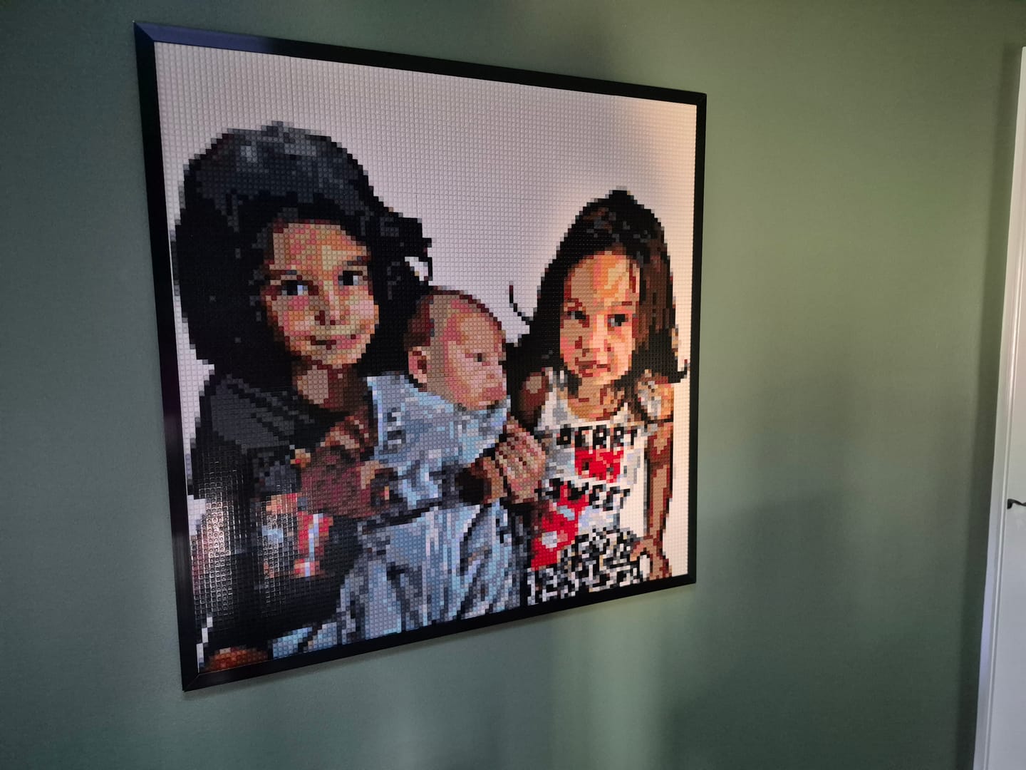 Customer photo review of Personalised Brick Mosaic | Custom Mosaic Maker | LEGO Art Style