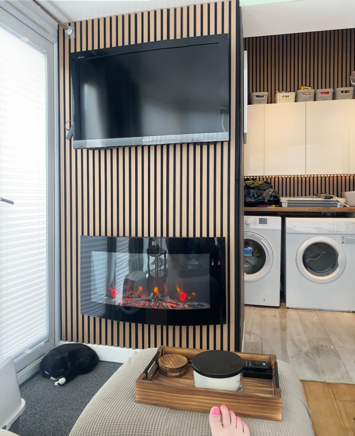 Customer photo review of Premium Acoustic Wall Panels - Natural Oak