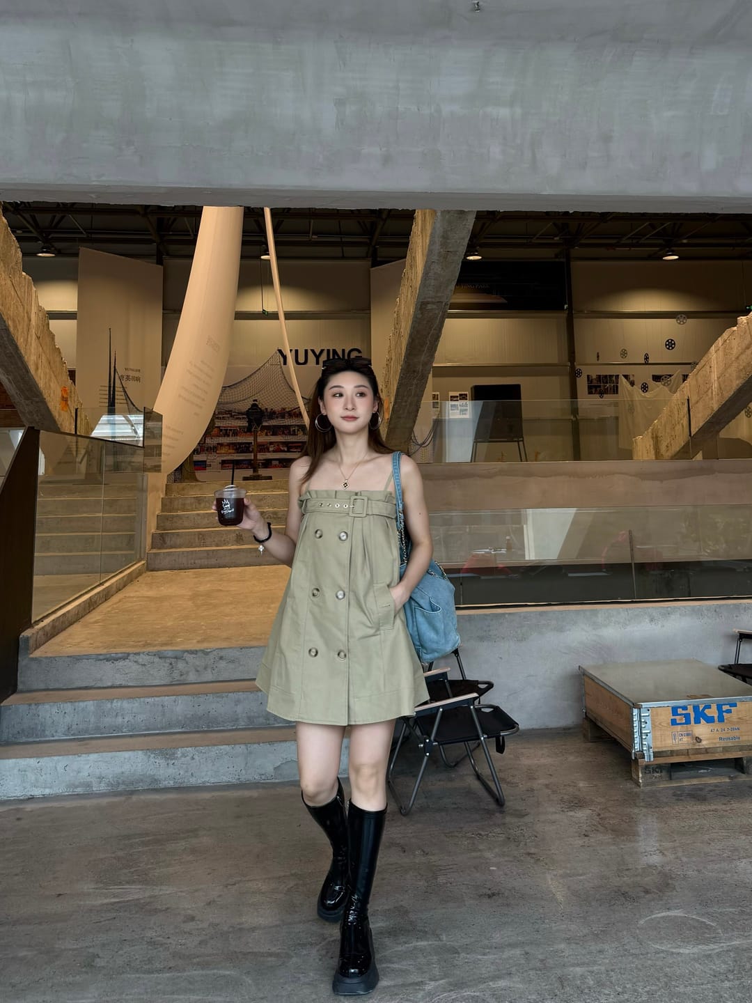 Customer photo review of WARDEN EDGE Trench-Inspired Strap Mini Dress