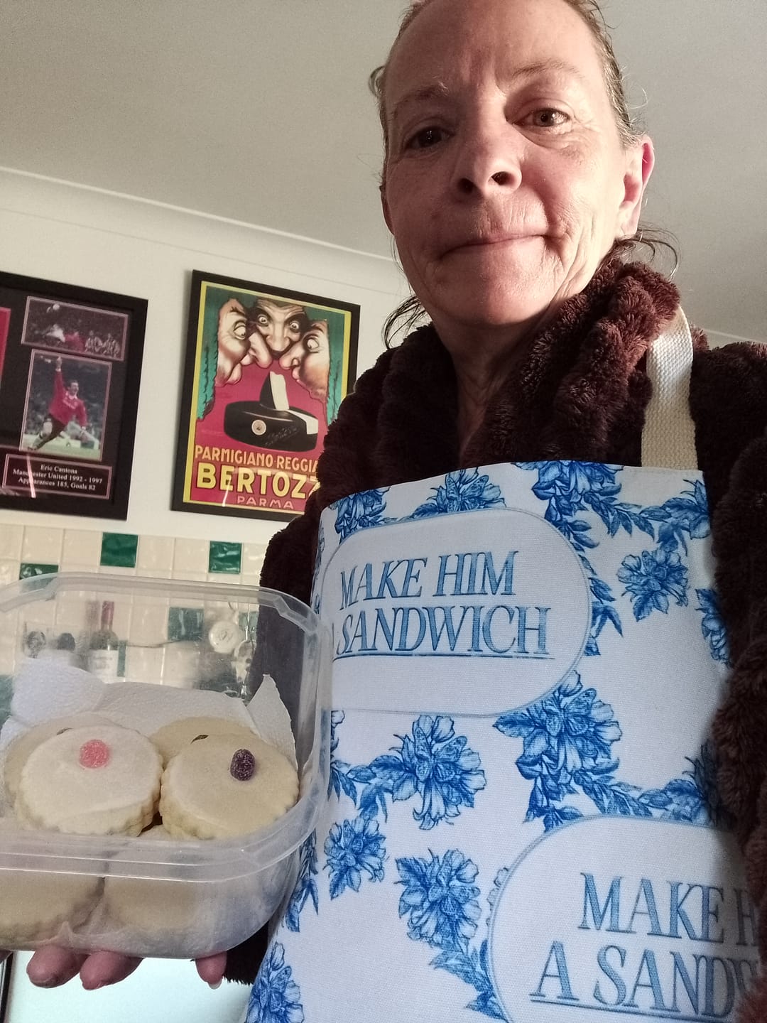 Customer photo review of Make Him A Sandwich Apron Patterned