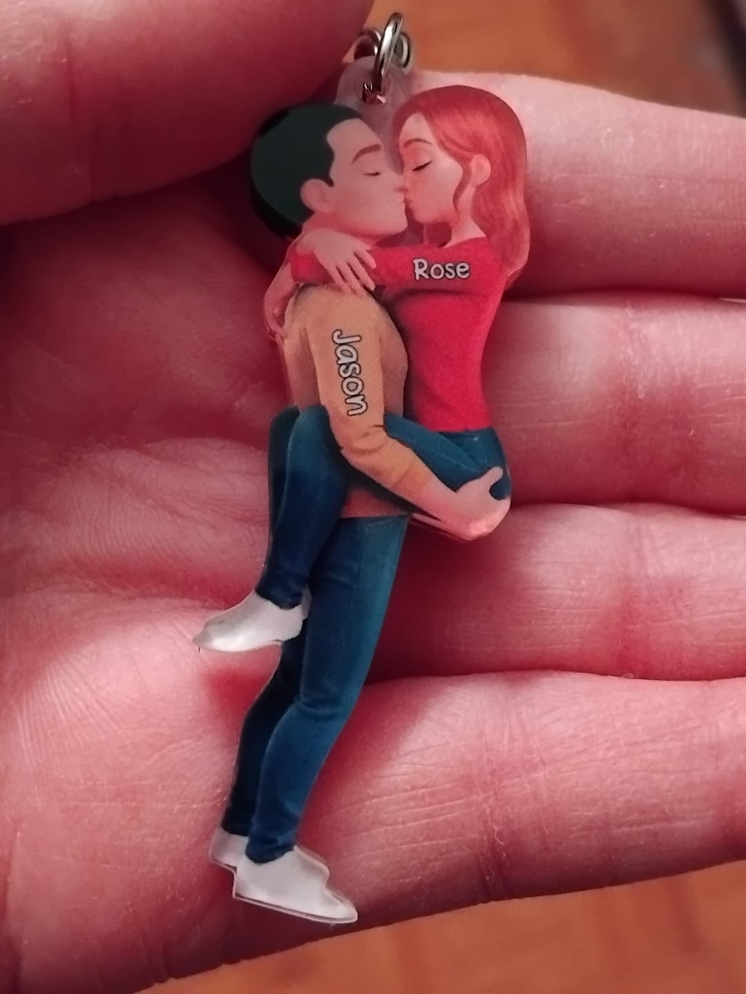 Customer photo review of Kissing Couple - Personalized Keychain, Gift for Couple