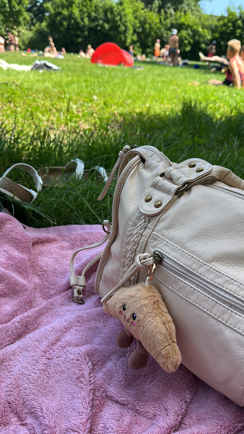 Customer photo review of Happy Croissant Bag Charm