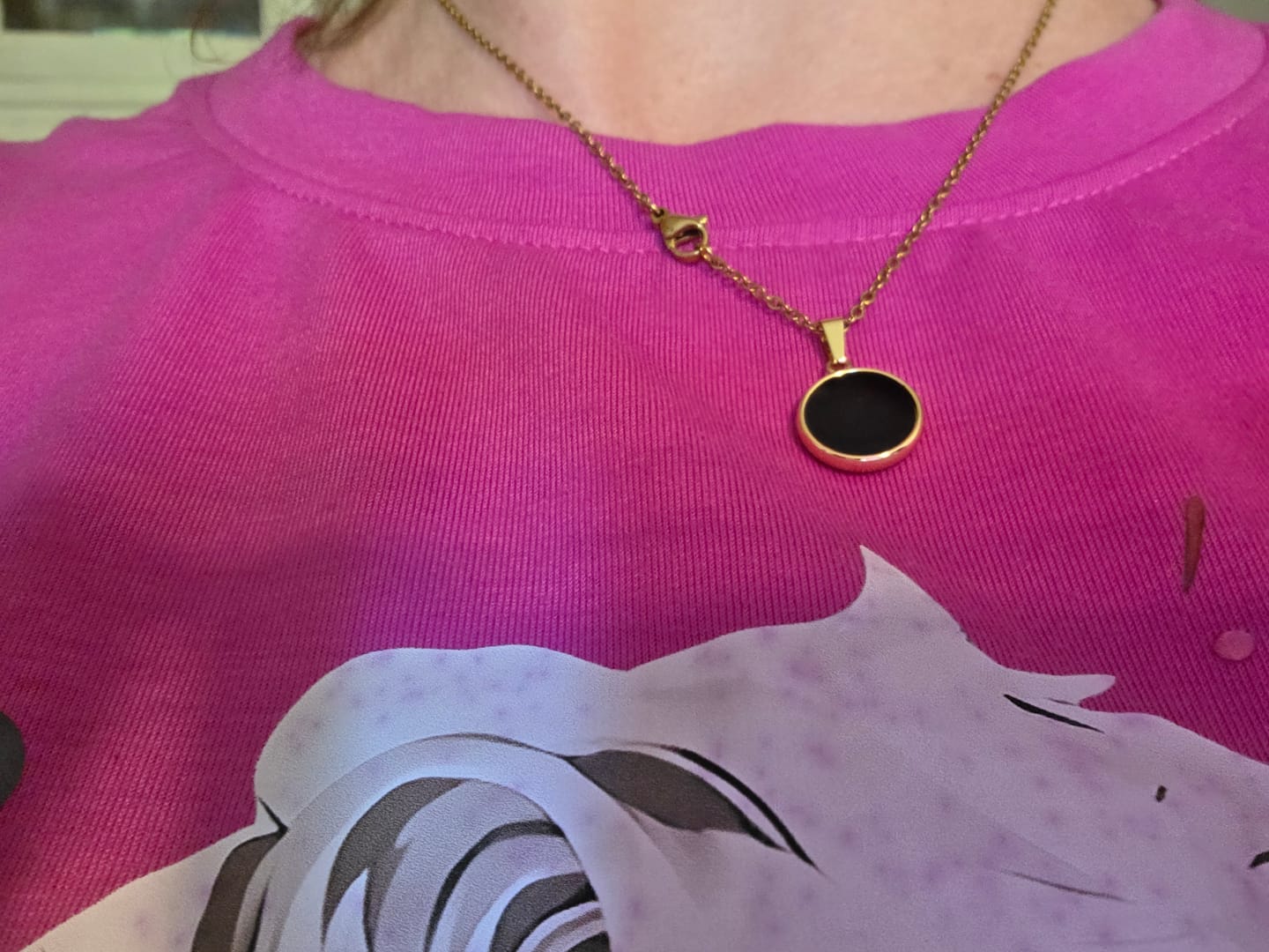 Customer photo review of Obsidian Halskette - Kreismedallion