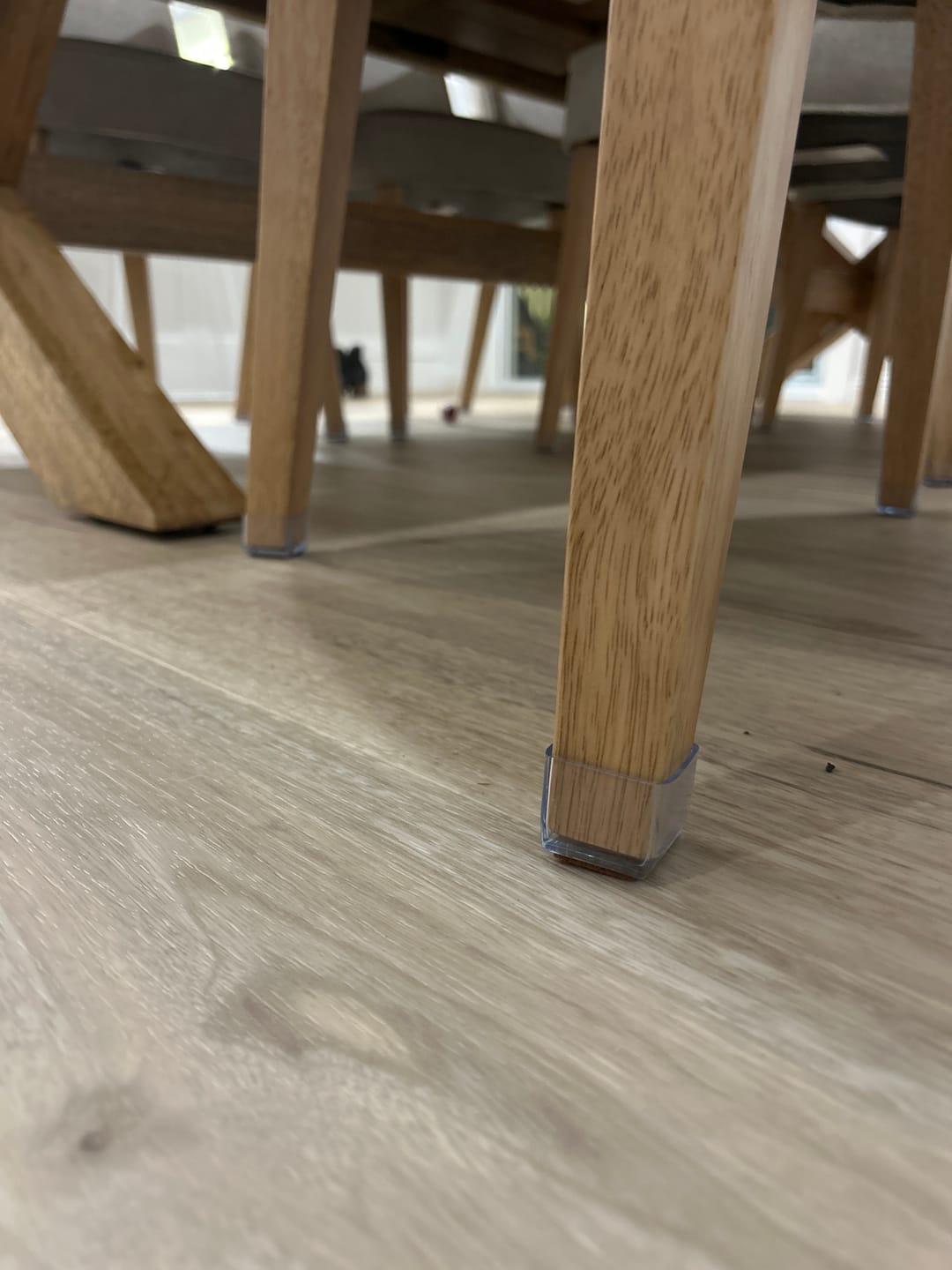 Customer photo review of Rectangular Felt Silicone Chair Leg Protectors | Extra-Durable Chair Floor Protectors