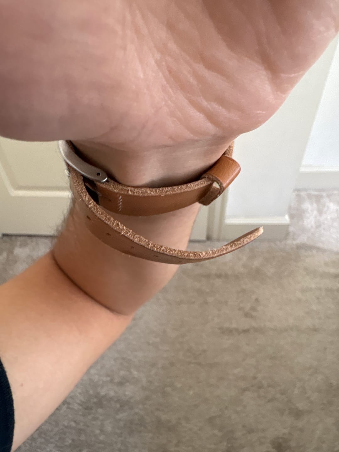 Customer photo review of Horween Natural Dublin Leather Watch Strap, Natural Thread