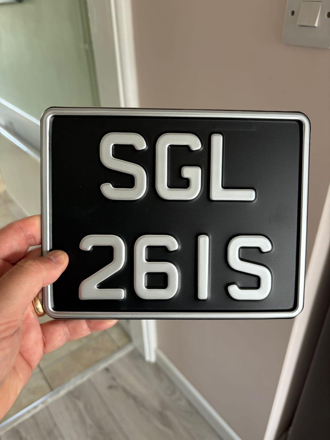 Customer photo review of Classic Metal Pressed 7.5 × 6 Motorbike Number Plate