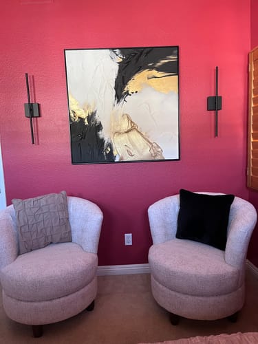 Customer photo review of Special link to Stacey -  Sculptural Strokes - 40“ x 40”/102 x102 CM / Wrapped Canvas + Black Frame
