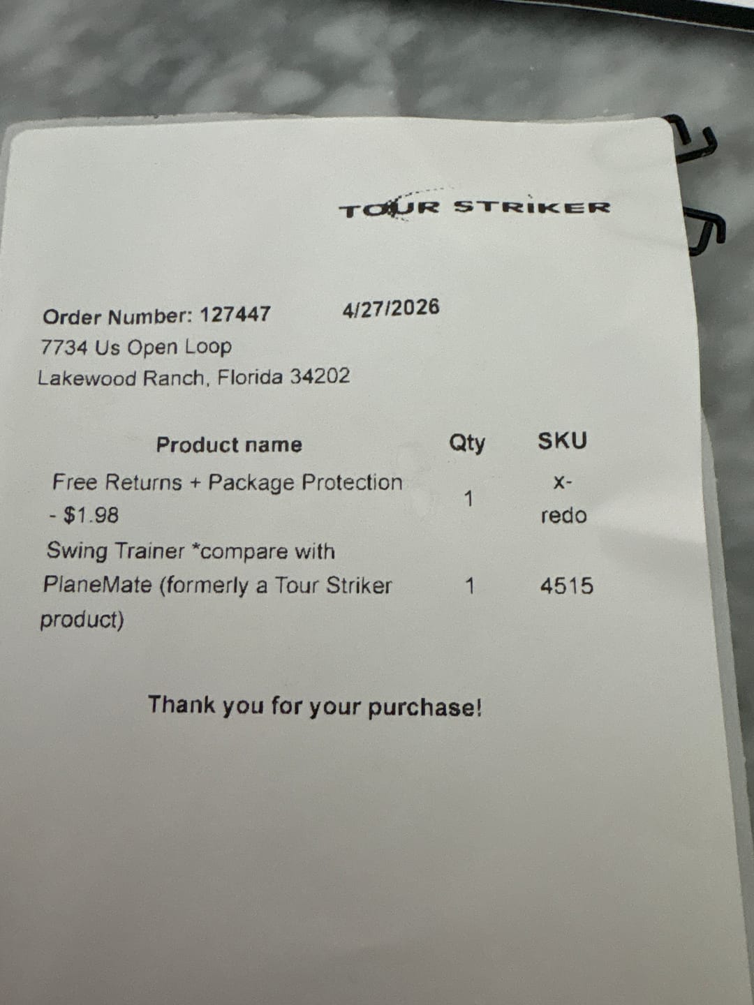 Customer photo review of Swing Trainer *compare with PlaneMate (formerly a Tour Striker product)