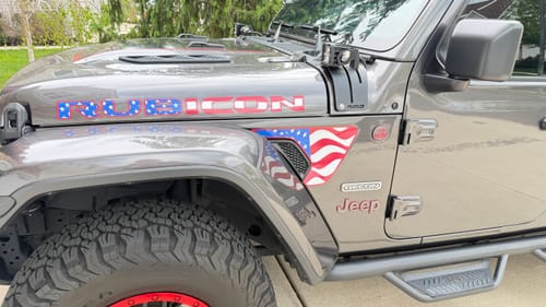 Customer photo review of Rubicon Hood Lettering - American Flag