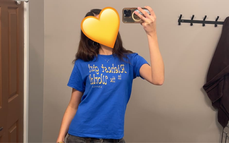 Customer photo review of richest girl baby tee