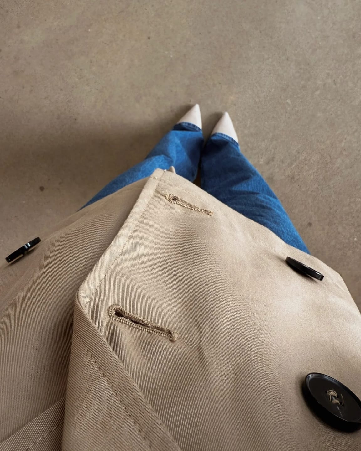 Customer photo review of Classic Cropped Trench Coat
