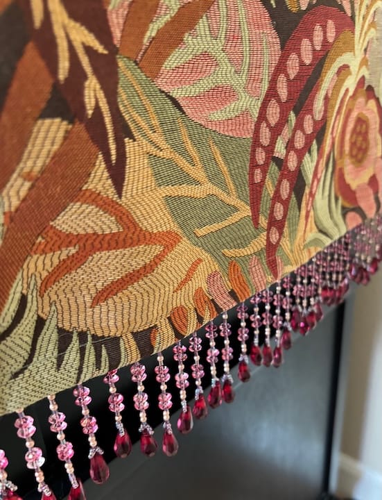 Customer photo review of 3" Diamond Cut Beaded Fringe Trim (Sold by the Yard)
