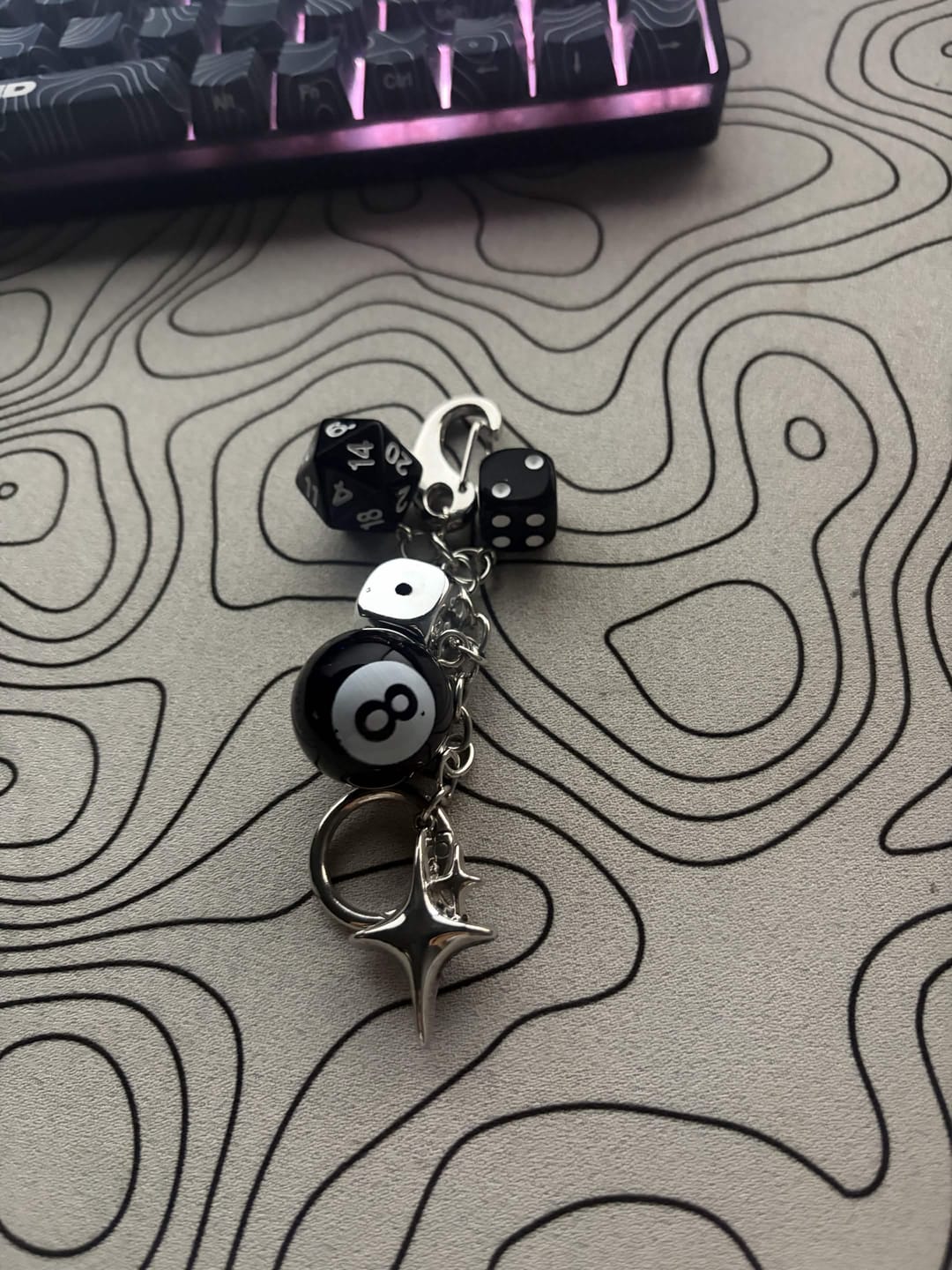 Customer photo review of Dice Charm Keychain