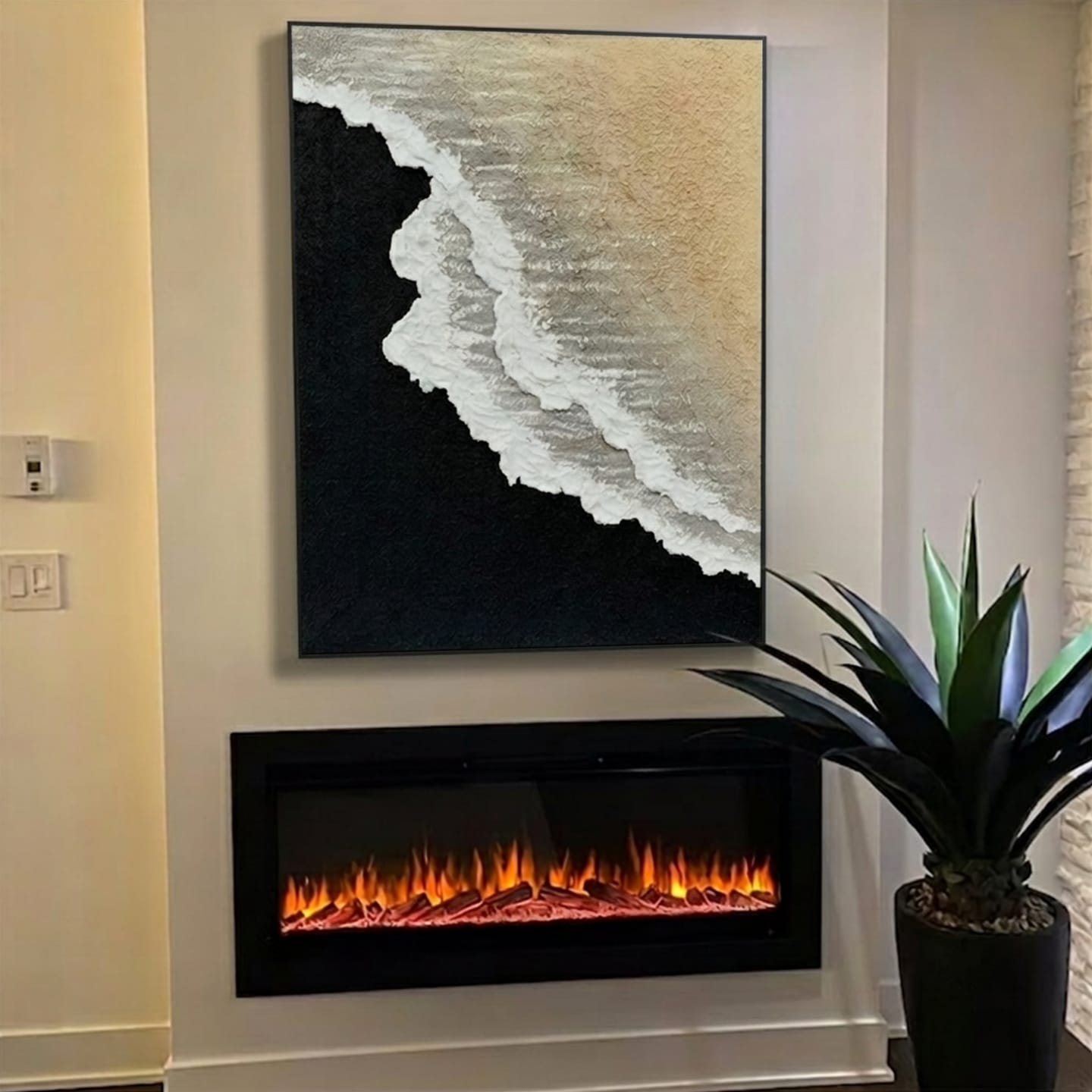Customer photo review of Ocean And Sky Abstract Textured Canvas Art #OS 295
