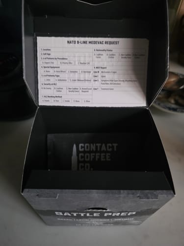 Customer photo review of Single Serve Coffee Bags - Battle Prep