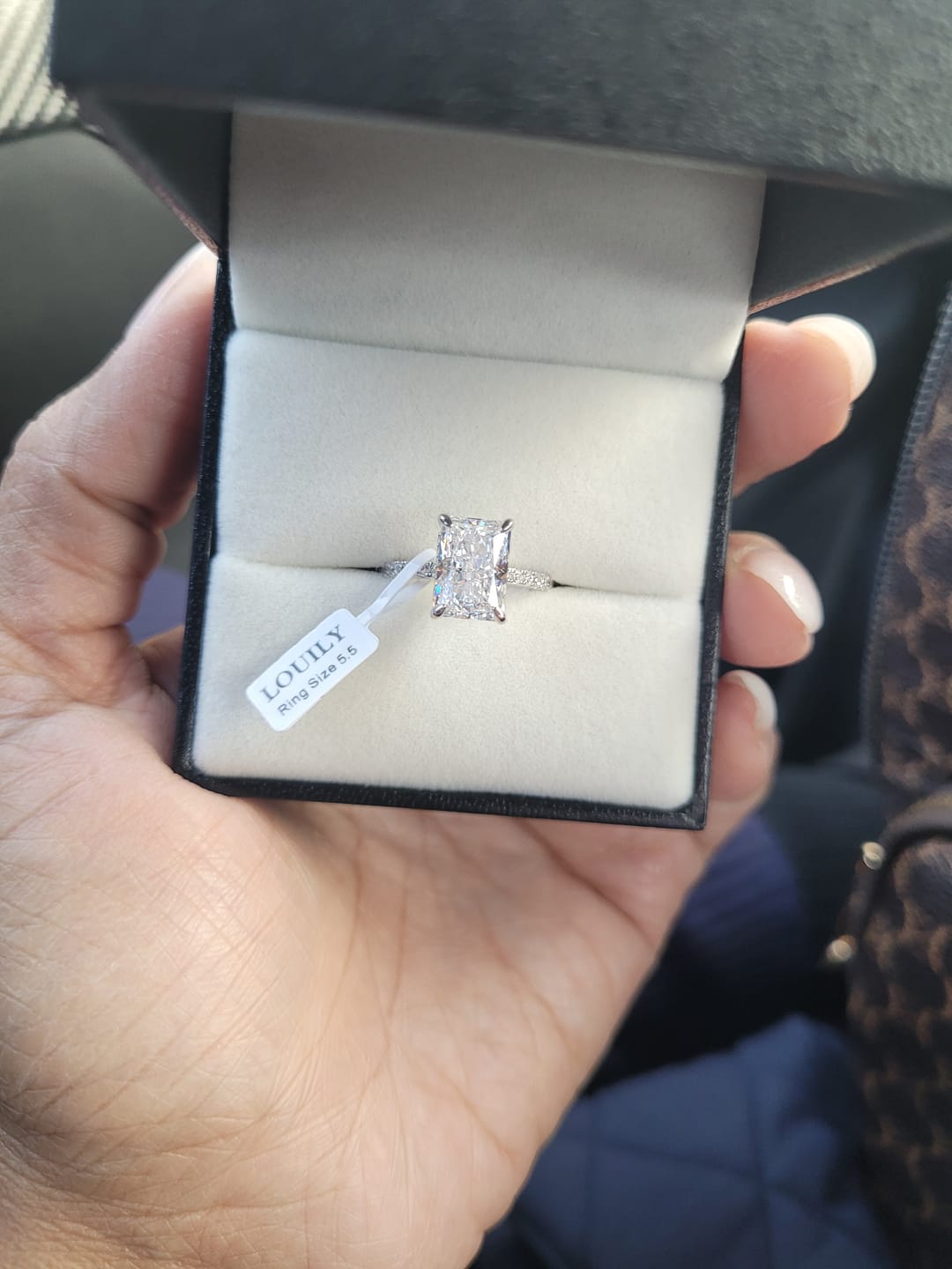 Customer photo review of S925 2.0Ct~7.0Ct Elegant Radiant Cut Engagement Ring In Sterling Silver Everyday Wearable Ring For Women