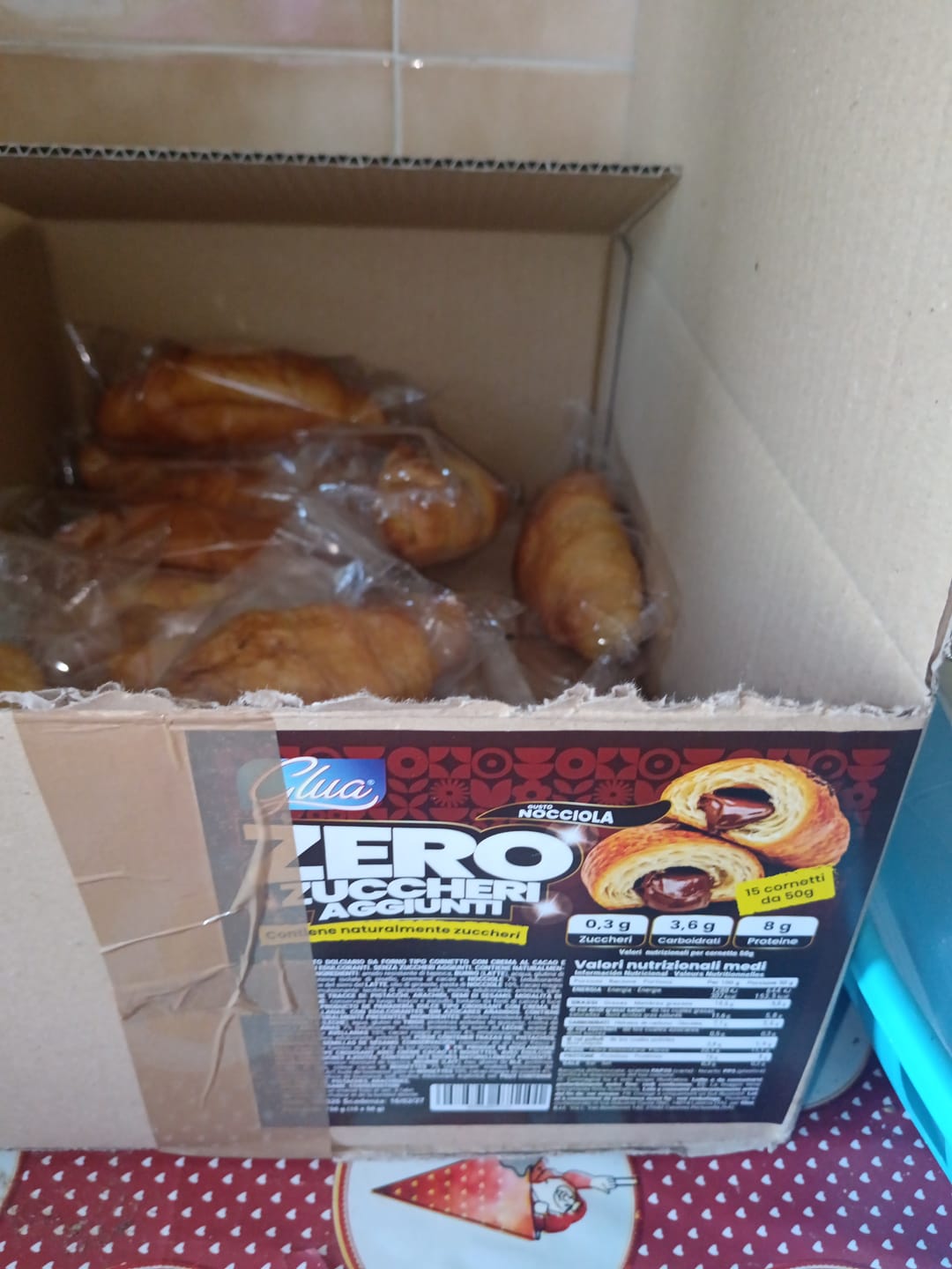 Customer photo review of 15 Cornetti proteici ripieni di crema alla nocciola