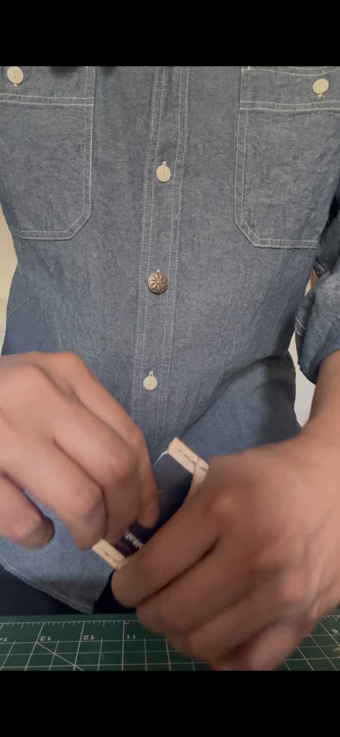 Customer photo review of Blue Chambray Work Shirt