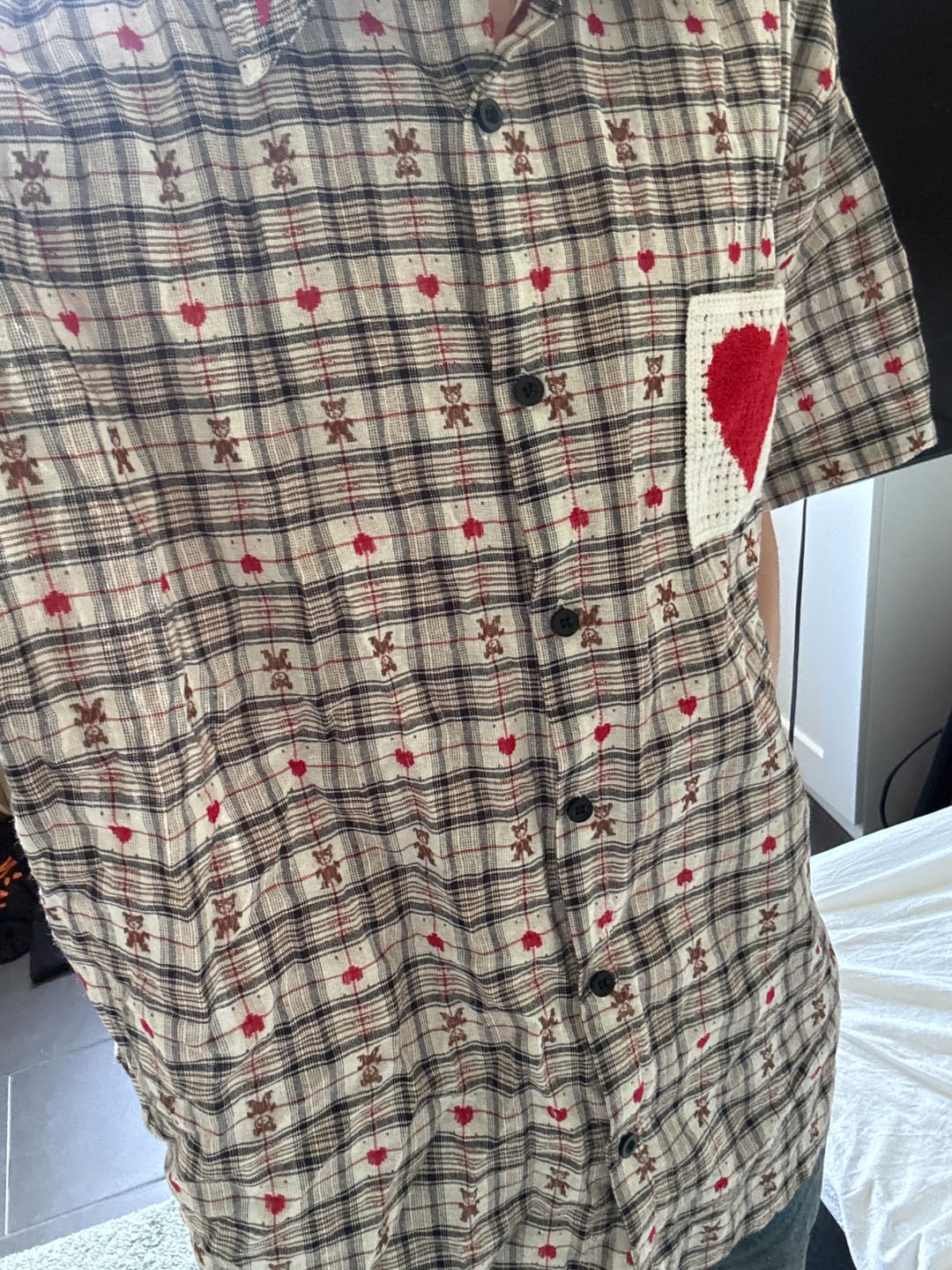 Customer photo review of Aelfric Eden Crochet Heart Pocket Plaid Shirt