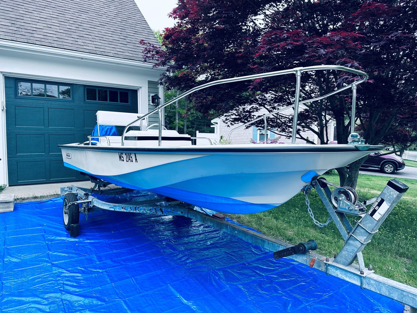 Customer photo review of Boston Whaler 3 Piece OEM Rub Rail - *Off White With Black Insert*  - Fits Classic 9' - 17'