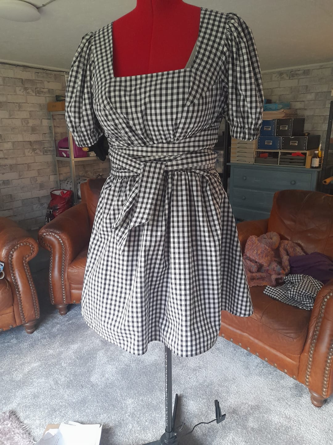 Customer photo review of 1/4 inch Gingham Polycotton Fabric