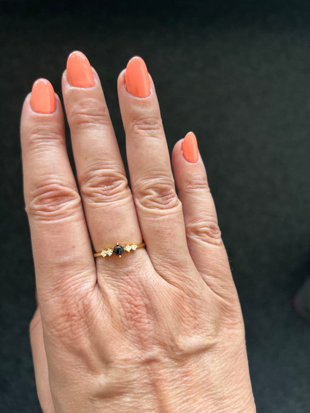 Customer photo review of Obsidian Ring - Perlenschliff rund