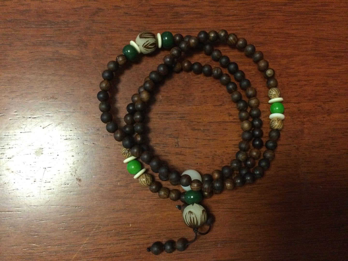 Customer photo review of Buddha Stones Tibetan Rosewood Mala Protection Calm Bracelet