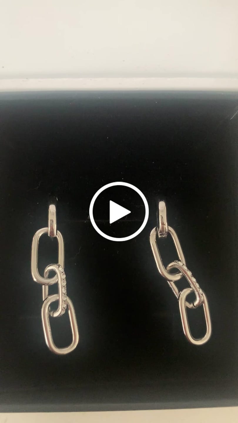 Customer video review of Brinlee 18k White Gold Plated Chain Dangle Earrings with Swarovski Crystals for Women