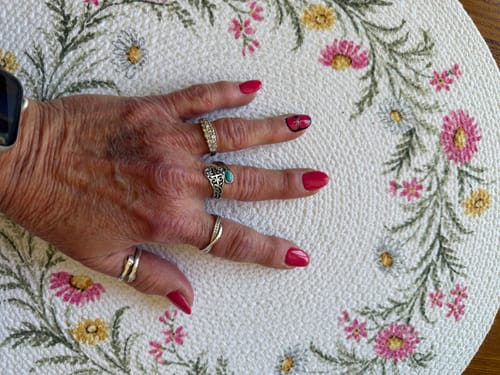 Customer photo review of GRACE CROSS FLORAL RING - (ADJUSTABLE)