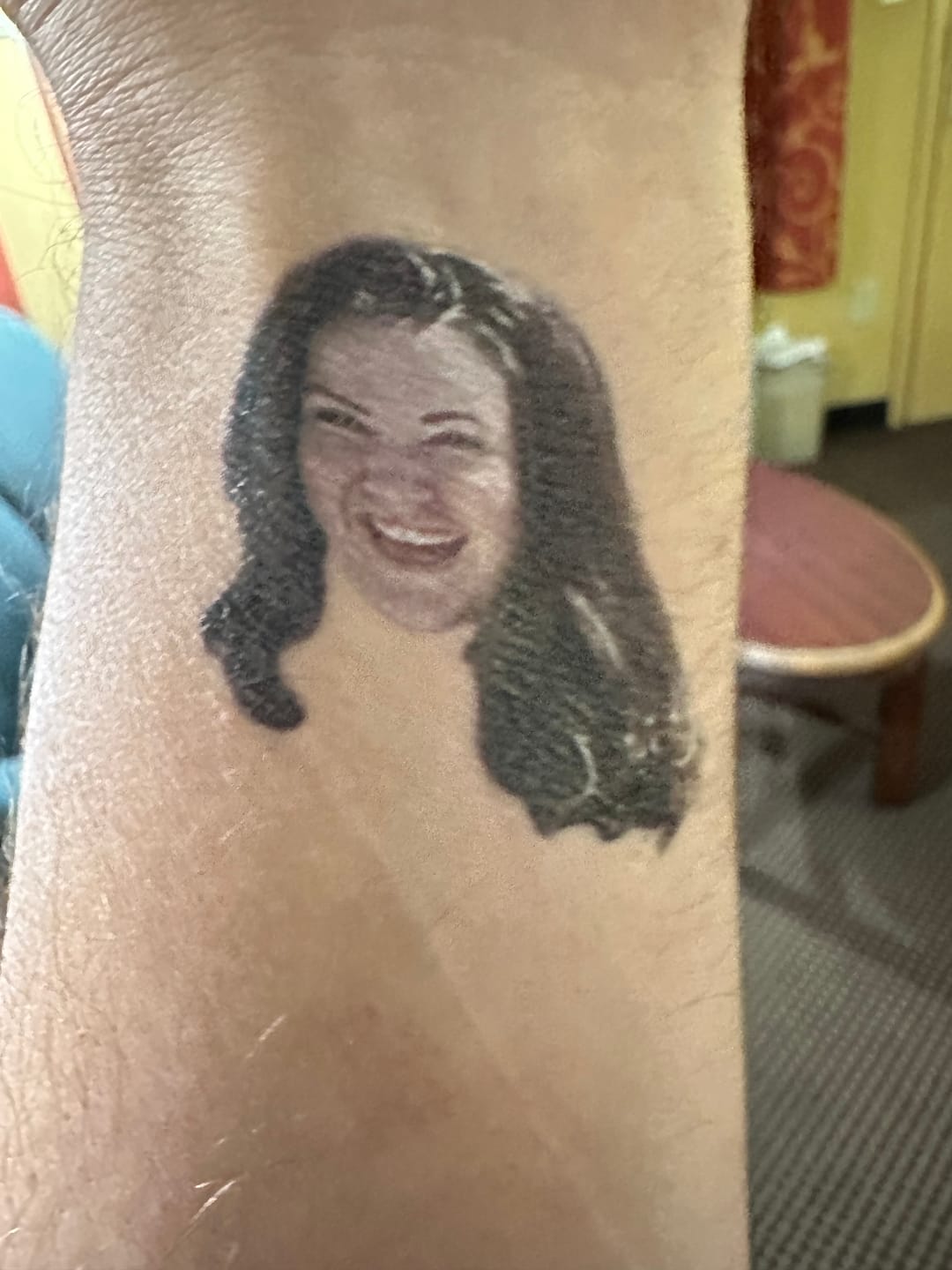 Customer photo review of Custom Photo Face Temporary Tattoo