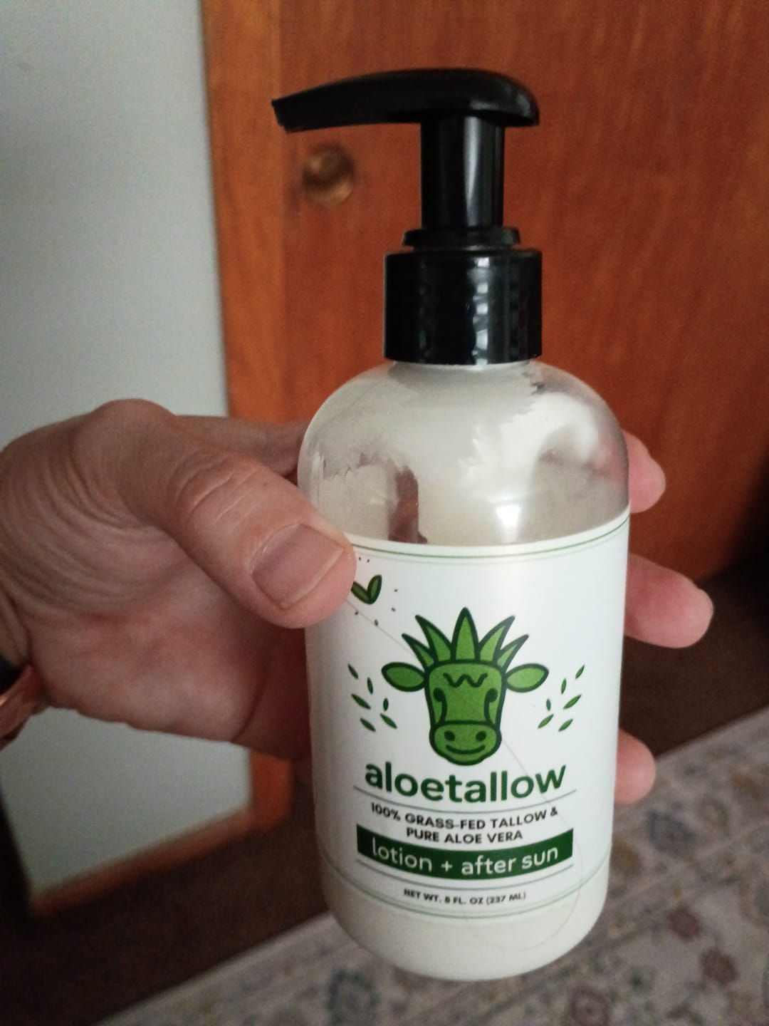 Customer photo review of AloeTallow Clean Hydration Lotion - Tallow + Aloe | 8 Clean Ingredients