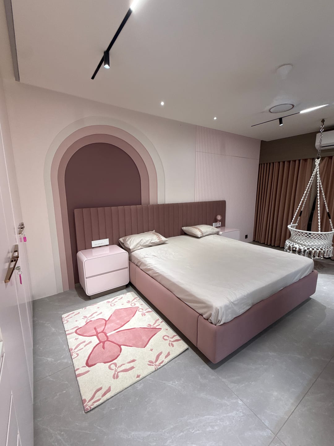 Customer photo review of Pink Bow Tufted Rug | HandTufted Custom Rug