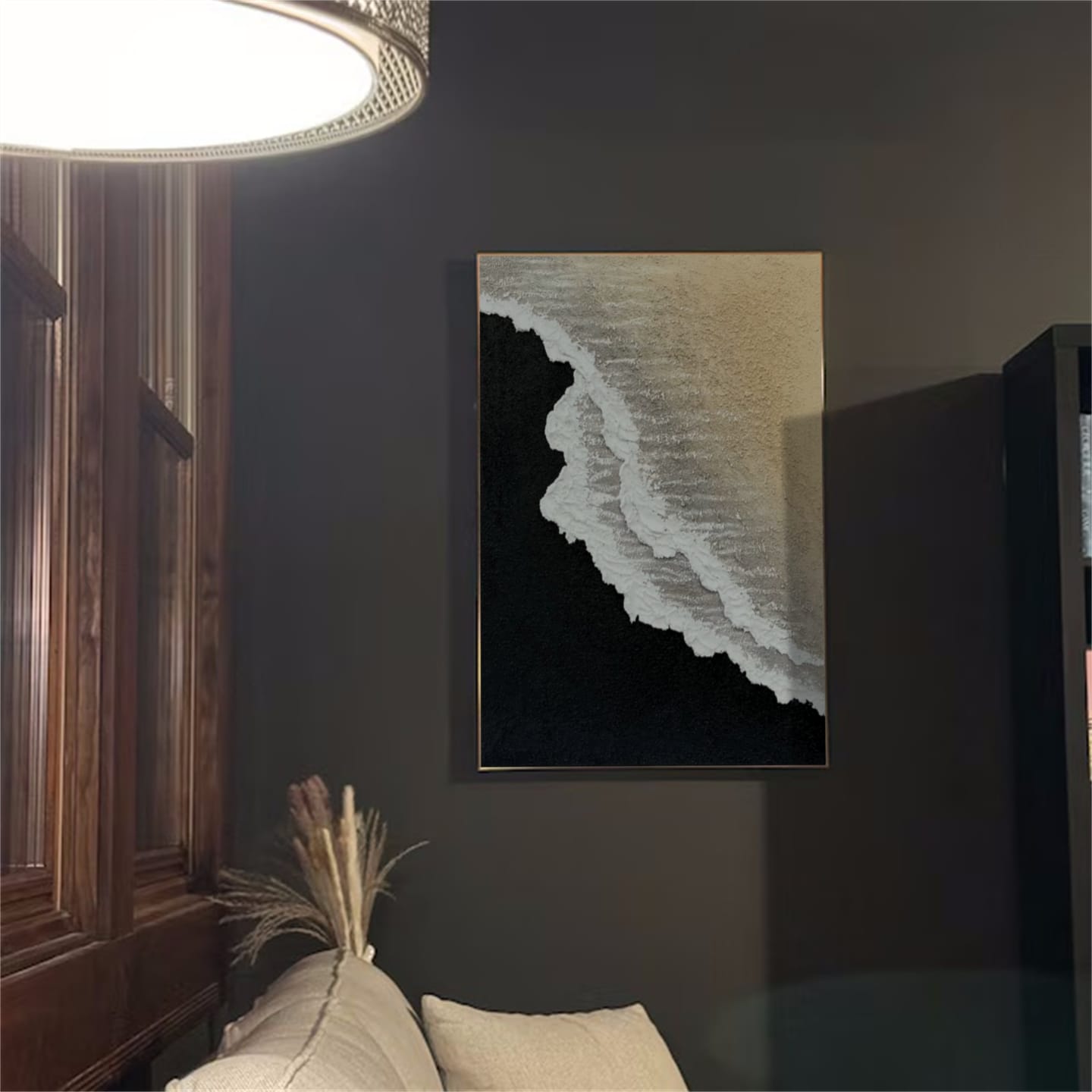 Customer photo review of Ocean And Sky Abstract Textured Canvas Art #OS 295