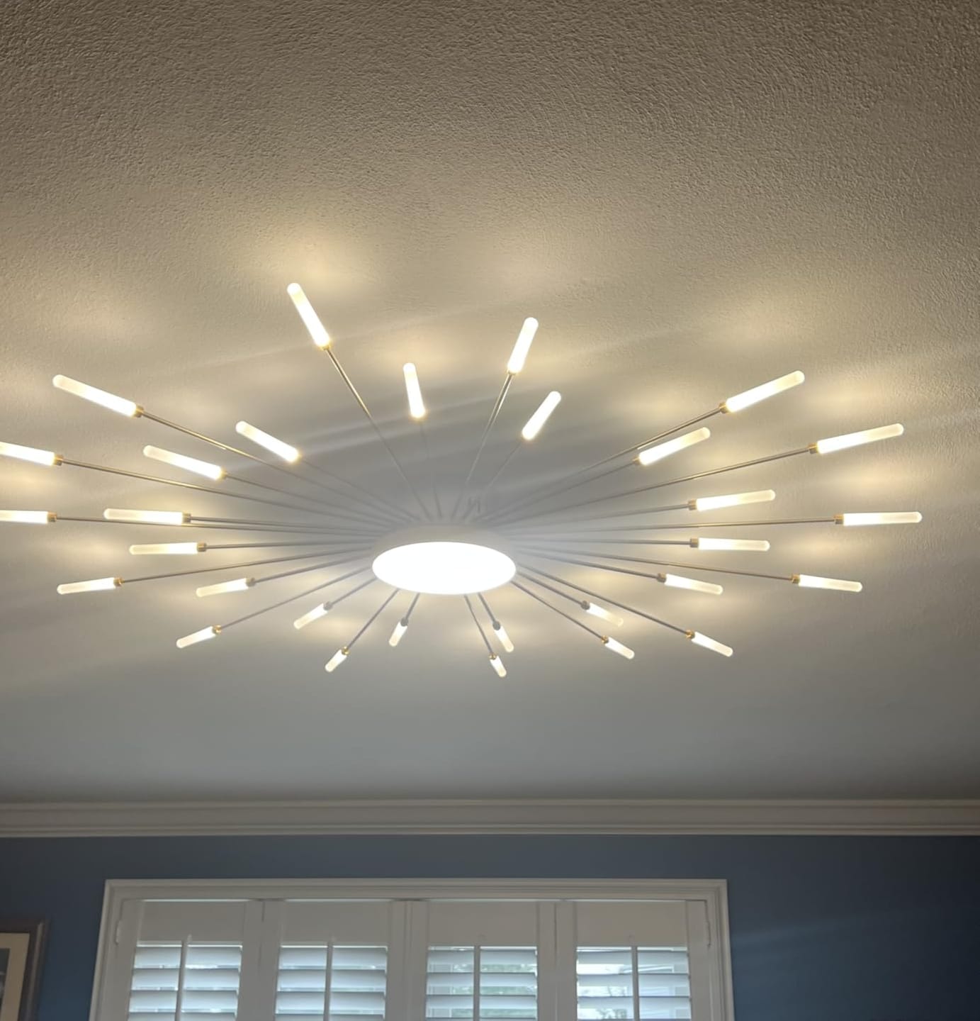 Customer photo review of WOMO Firework Sunburst Flush Mount Ceiling Light-WM1001
