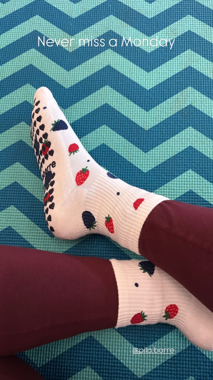 Customer photo review of Berries & Cream Grip Socks