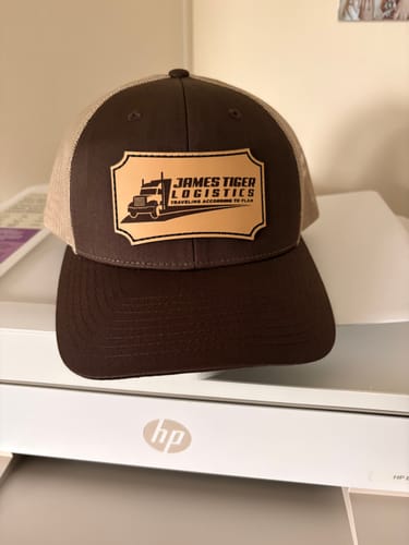 Customer photo review of Premium Custom Leather Patch Hats (Wholesale)