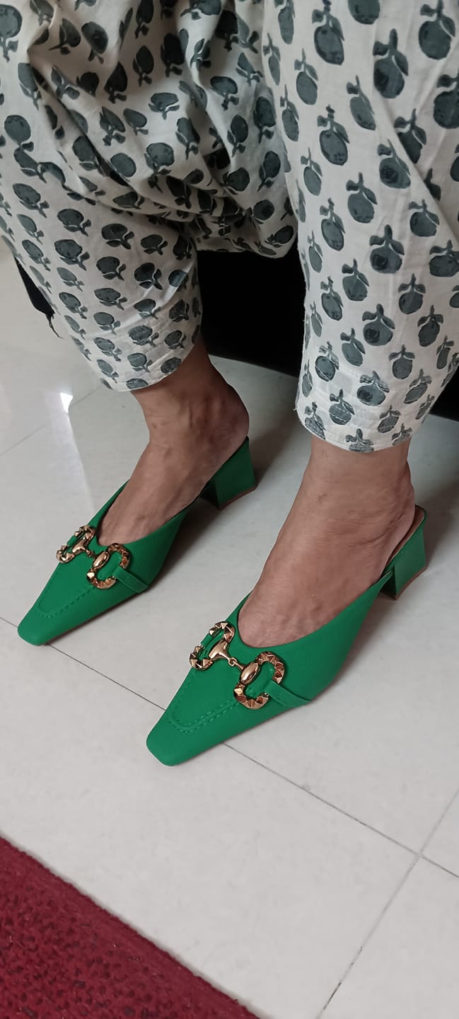 Customer photo review of Everly Buckled Mules