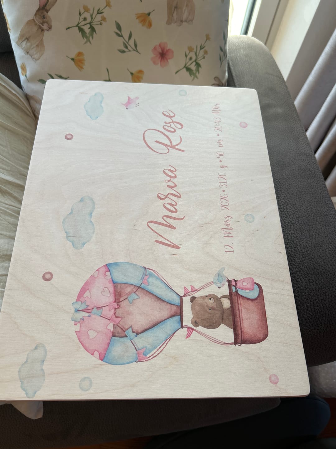 Customer photo review of Erinnerungsbox Baby - Ballon Boho Bär