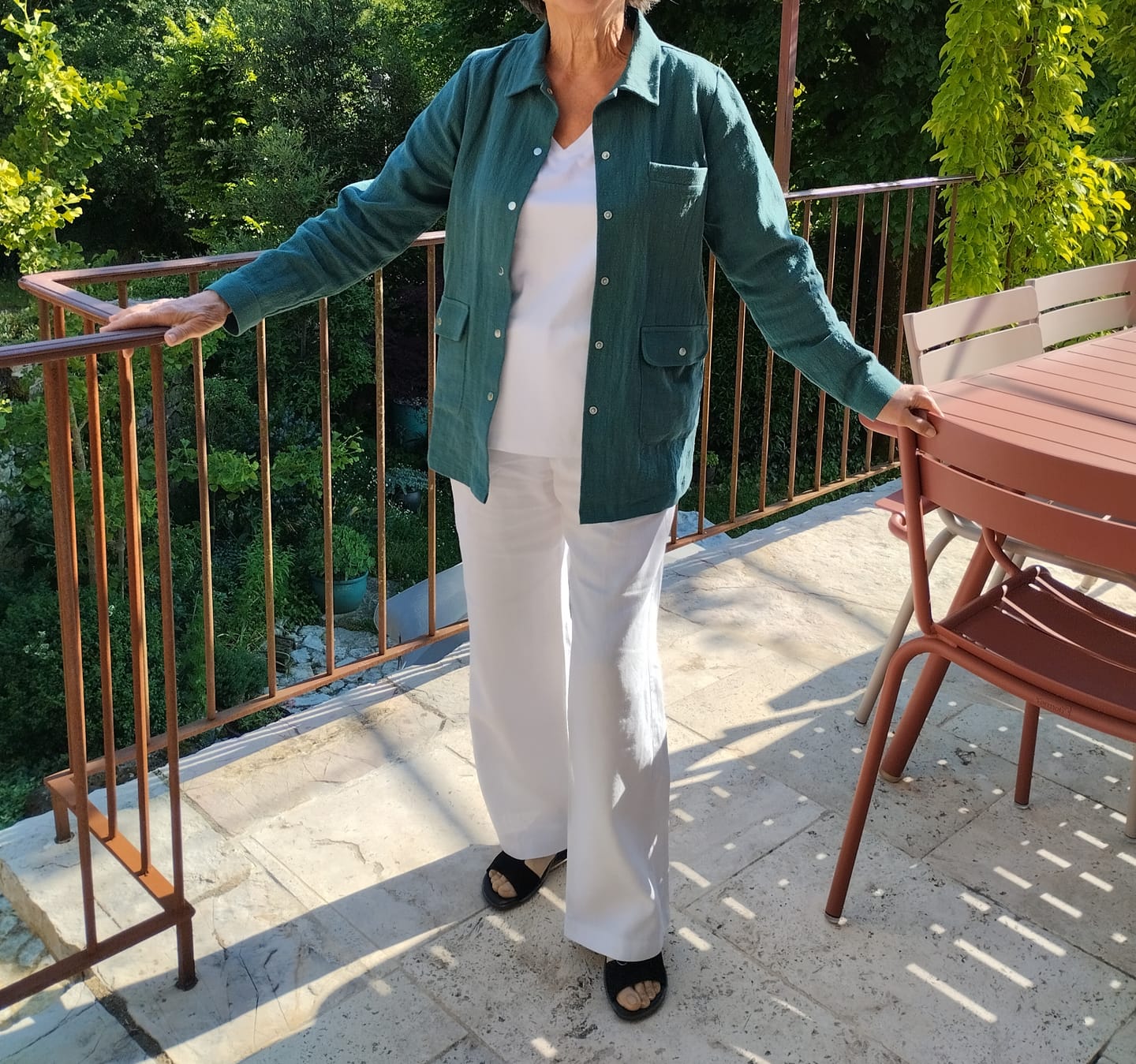 Customer photo review of Veste Véga - lin stone wash vert glacier