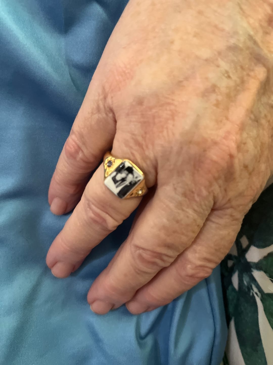 Customer photo review of Personalized Photo Birthstone Custom Ring