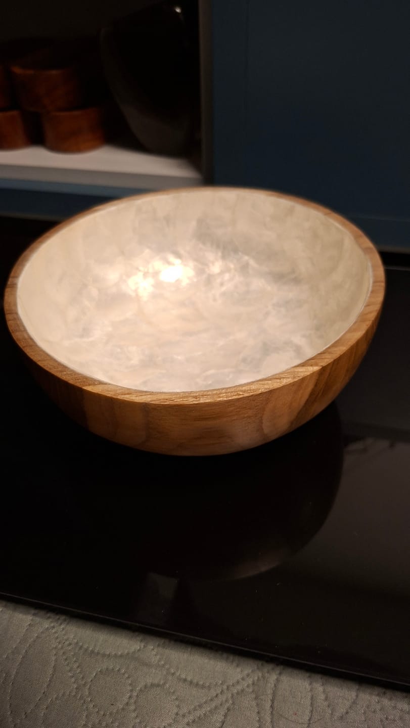 Customer photo review of Bowl de Madeira e Madrepérola