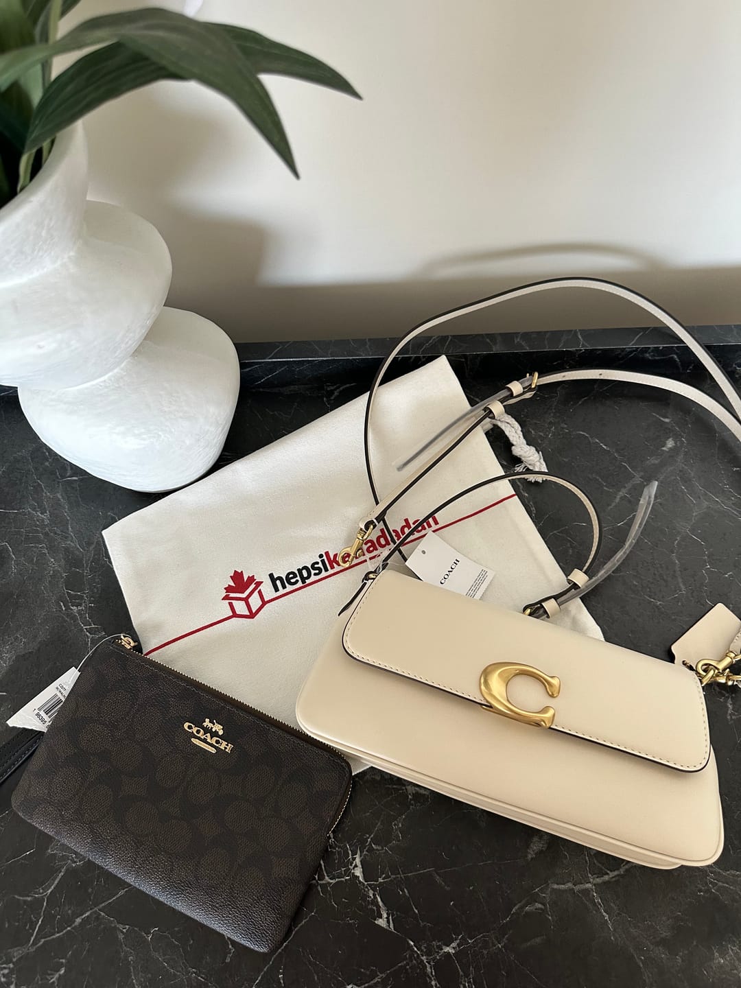 Customer photo review of Coach Women's Jet Shoulder Bag Brass/Chalk