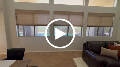 Customer video review of SmartWings Motorized Woven Wood Shades 50%/70%/100% Blackout